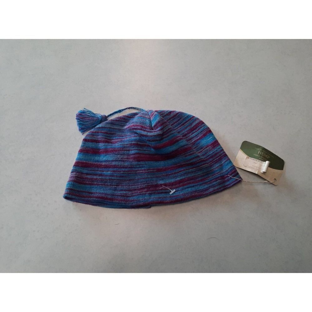Ecolution Hemp Beanie Heathered Blue Purple cap hat winter head Children's